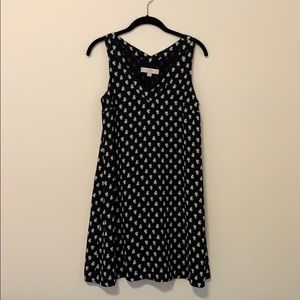 J Crew Black Floral Pattern Work-Appropriate Dress